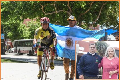 La bici y la compañía familiar son el motor de este sanjuanino que lucha contra el Parkinson.